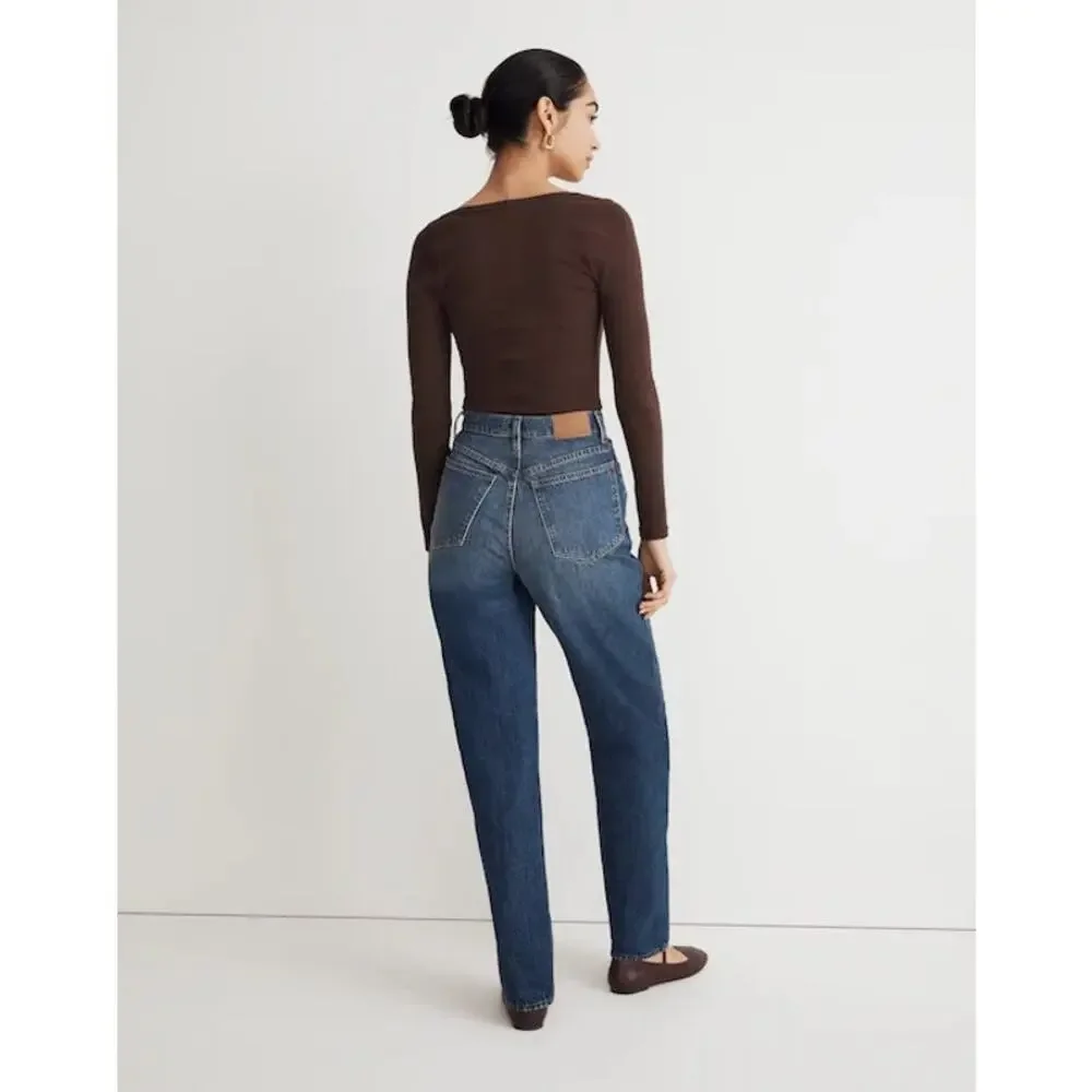 Madewell Baggy Tapered Jeans in Fanwell Wash: Two-Tone Edition Size 26 NWT